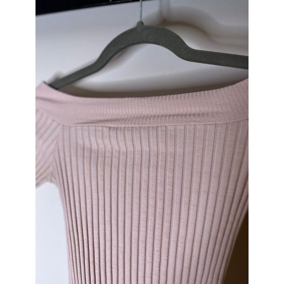 Topshop Nude Pink Off Shoulder ¾ Long Sleeve US 2 - Picture 6 of 7